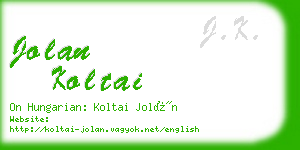 jolan koltai business card